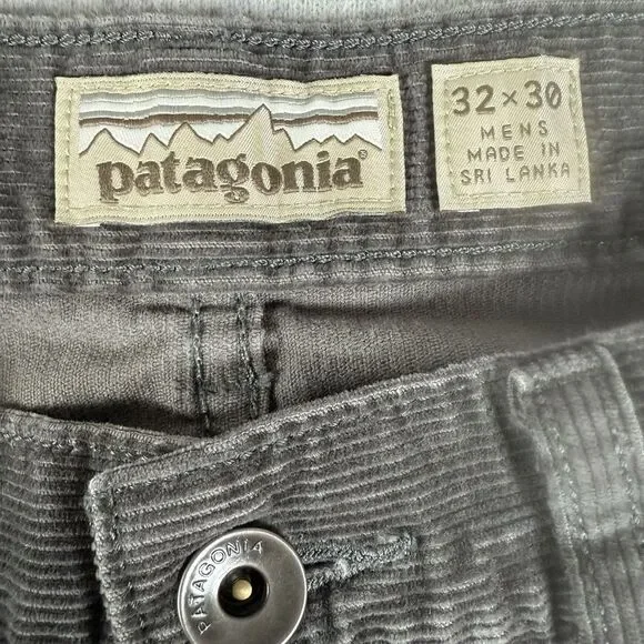 Patagonia‎ Corduroy Pants Men's 32x30 Gray Straight Fit Ironclad Worn Wear